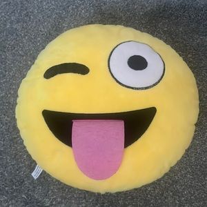 Wink eye emoji pillow